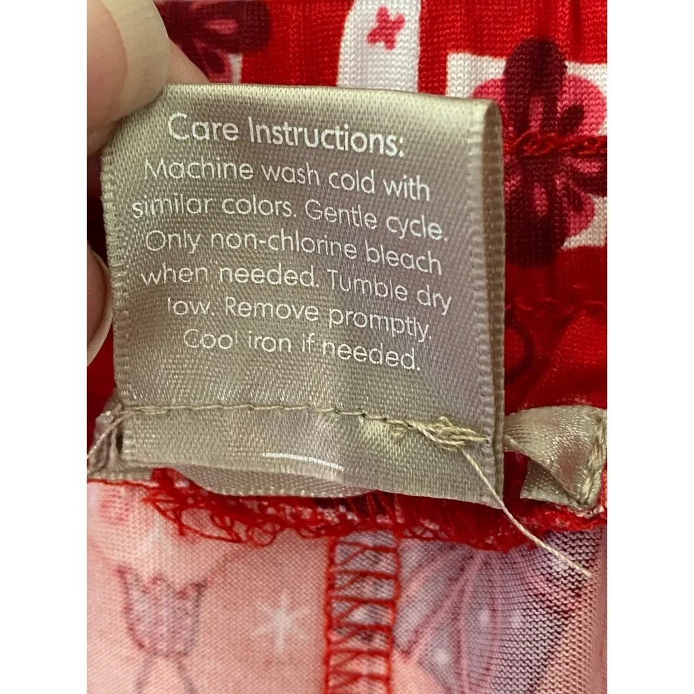 New Ink+Ivy red Christmas‎ ornament Pajama top and bottoms set Sz M